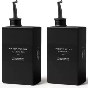 주방용 올리브 오일 디스펜서 병 16.9온스 유리 및 식초 세트 장식용 아보카도 세트블랙 2개