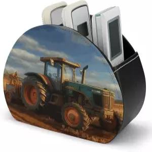 FoodPand 판타지 농장 트랙터 TV 리모컨 홀더 PU 가죽 다기능 미디어 플레이어 보관함 5개의 안경 펜 DVD