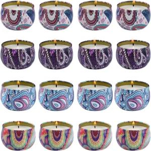 케두이 향초 선물 세트 16팩 아로마테라피 캔들 내추럴 소이 왁스 여행용 틴 가정용 크리스마스 생일