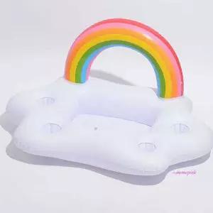 애견 무지개 물놀이 욕조 받침 튜브 강아지mno412