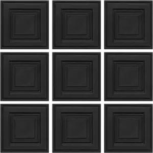 침실 홈 데코를 위한 13.77x13.77인치 3D 방수 벽 스티커 탈착식 필 및 스틱 벽지 검은색 10개