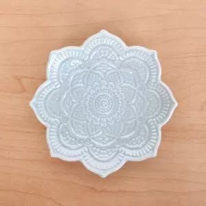 푸딩 캐빈 블루 만다라 링 접시 보호 홈 데코 생일 어머니 날 크리스마스 결혼 선물 엄마 친구 여동생