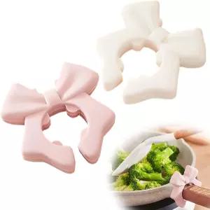 2개의 활 모양 실리콘 스푼 받침대 및 주걱 홀더 조리대와 스토브를 위한 창의적이고 미끄럼 방지 기능이