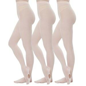 여성 트랜지션 발레 스타킹을 위한 맨지 3켤레 컨버터블 댄스 타이츠