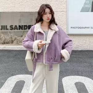 블랙팬서 여사친 퍼 라이크 일체형 램스울 코트 OPH1