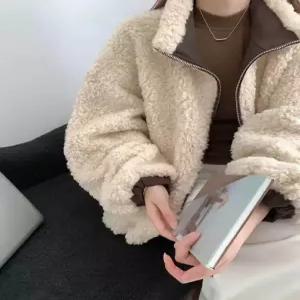 블랙팬서 여성 캐주얼 코트 램스울 스트링 차이나 진자락 보온 파카 양면 OPH1