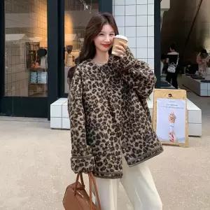 블랙팬서 여자 코트 호피 램스울 OPH1