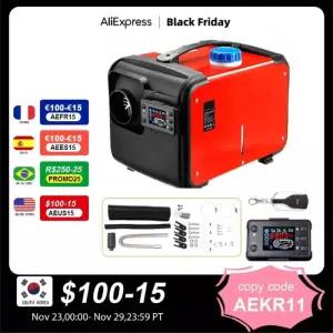 휴대용 공기 디젤 히터 소음 감소 LCD 모니터 주차 워머 자동차 트럭 보트 RV용 빨간색 선풍기 5-8KW 12V