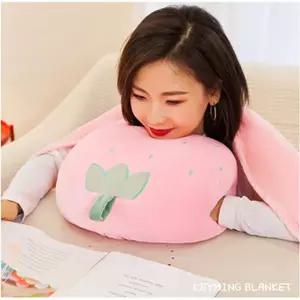 다온나들  무릎담요 쿠션 사무실 학교 담요 캠핑 차량 캐릭터 낮잠 과일 수험생 차박