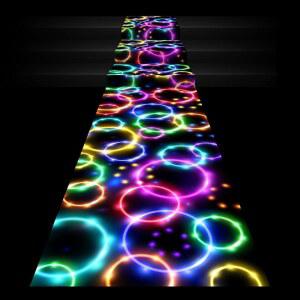 다크 러너 네온 라이트 업 댄스 플로어 블랙 파티 장식 80년대 90년대 디스코 용품 테이블 천 태피스트리 UV 러그 배경 소품 (드림 버블)