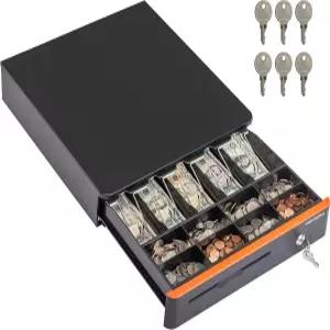 둥근 모서리가 있는 POS 시스템용 볼코라 캐시 레지스터 서랍 16인치 탈착식 코인 트레이 5개의 지폐