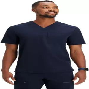 패블틱스 남성용 헬릭스 1포켓 스크럽 탑 - 모션테크 주름 방지 가슴 수축 세미 슬림 핏