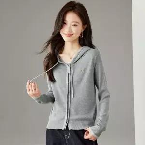 엘럽 여친 니트 아우터 봄가을 상의 후드 가디건 카디건 가을옷 싱글 숏 원템3