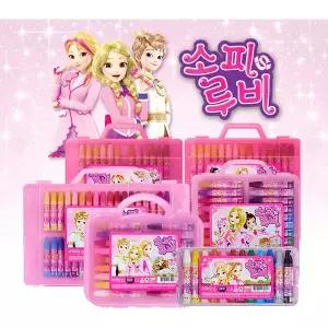 깜도리3 캐릭터랜덤 크레용 크레파스 분홍 여아용 동아 36색 (1개입)