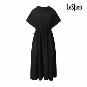 [르샵] 프릴 허리 스트링 후드 돌먼 원피스 (BQ4OP003A)