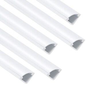 ZhiYo 코너 케이블 컨실러 한 코드용 코드 하이더 495 3cm 195인치 5 x 길이 39인치 와이어 커버 페인트 가능한 벽 바닥 베이스보드 천장용 관리 채널 레이스웨이 화이트