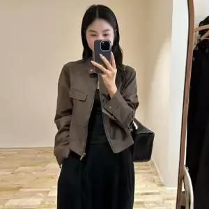 빈티지 여성용 재킷 느낌의 무스탕 가죽 반코트 프렌치한 BE1