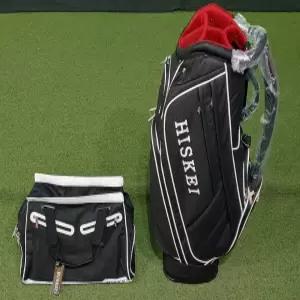 중고 최신형 H I S K E I 히스키 정품 골프백 세트 (캐디백 , 보스턴백) 블랙.