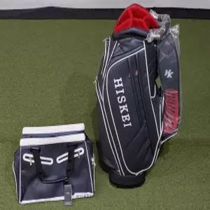 중고 최신형 H I S K E I 히스키 정품 골프백 세트 (캐디백 , 보스턴백) 네이비.