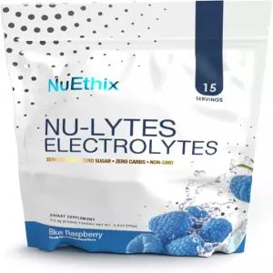뉴에틱스 포뮬러 NU-LYTES 전해질 수분 공급 패킷 제로 칼로리 슈가 탄수화물 비-GMO 분말 글리코겐 보충제