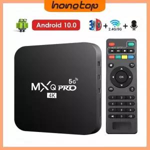 셋톱박스 MXQPRO TV Box 안드로이드 10 4k HD 비디오 24G5G WiFi 블루투스 H256 3D 미디어 플레이어 홈시어