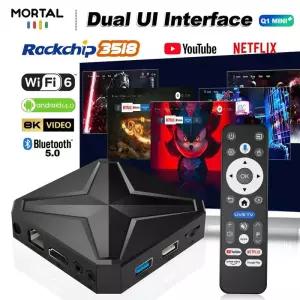 셋톱박스 안드로이드 14 TV 박스 RK3518 음성 블루투스 스마트 박스는 24G 5G Wifi6 16GB HD 동적 듀얼 UI