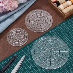 BEUNITONE 3개 원형 센터 파인더 컴퍼스 투명 아크릴로 학생 예술가 엔지니어를 위한 패브릭 전문 초안