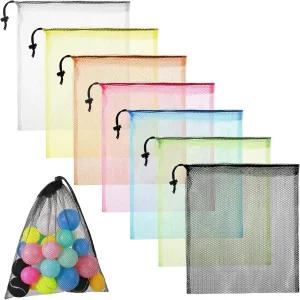 오룰라 대형 메쉬 백 장난감용 비치볼 보관용 18 x 12 인치 드로스트링 네트 세탁 여행 스포츠 체육관 요가