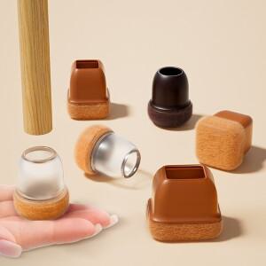 8개 TPE 펠트 테이블 의자 다리 보호 캡 가구 발 커버 패드 소음 차단 하드우드 바닥