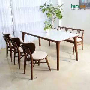 케미에르 고르도 통세라믹 고무나무원목 6인식탁SET(벤치형) KGN-962B