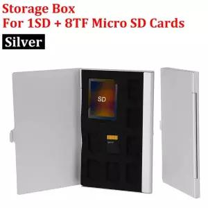 SD카드보관함 수납 케이스 휴대용 모노레이어 알루미늄 메모리 카드 거치대 9 in 1 1SD 8TF 마이크로 SD 핀