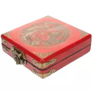 빈티지 나무 기념품 상자 보석 장식 저장 중국어 악세사리 반지 홀더 귀걸이 ganizer