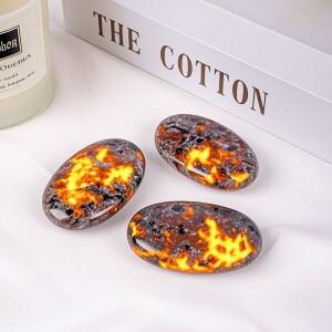 1PC 천연 크리스탈 원시 돌 불꽃 요가 뜨거운 압축 놀이 팜 스톤 홈 인테리어 휴일 선물