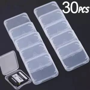 SD카드보관함 수납 케이스 투명 SD 메모리 카드 거치대 보호대 먼지 손상 방지 보관함 30개 1개