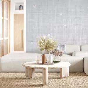 접착식 실크 벽지 곰팡이방지 시트지 50cmX2.5m타탄입체꽃그레이