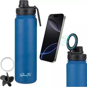 단백질 셰이커 병 스테인리스 스틸 24온스/700ml - 단열 이중 벽 금속 피트니스 누수 방지 짐 컵 쉐이크 및