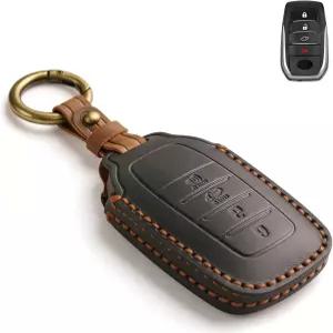 토요타 툰드라 정품 가죽 키 포브 커버용 QBUC 2021-2025 육상 크루저 벤자 RAV4 코롤라 세쿼이아 시에나