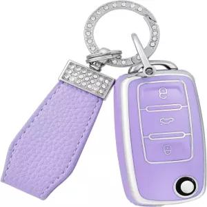 폭스바겐용 키체인이 장착된 오프커브 자동차 커버 제타 골프 폴로 파사트 MK8 티구안 비틀 리모컨 스마트