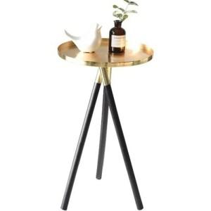 북유럽 계약 골드 커피 테이블, 창의적인 금속 목재 지지대, 거실 홈 가구 장식 액세서리, WF