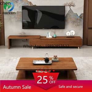 AA 월넛 홈 거실 바닥 심플 원목 커피 테이블 조합 수납장