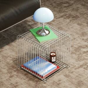 덴마크 몬타나 팬톤 와이어 기하학적 라인 사이드 테이블 조합 홈 메탈 책장 빈티지 수납 스테인리스 스틸