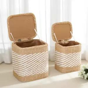 라탄 스툴 화장대 인테리어 수납 소형 체어 의자 둥근 A