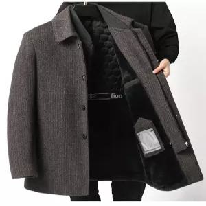 남성 겨울 방한 비즈니스 퍼 퀼팅 안감 캐주얼 코트 m