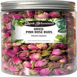 식용 말린 핑크 장미 꽃봉오리 100 천연 300개 이상의 비누 만들기 차 칵테일 꽃 장식 웨딩 색종이 재활용