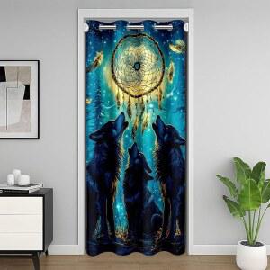 WOLVES HOWLING 옷장 도어 2CM 커버 장식 프라이 출입구 86 80인치 50