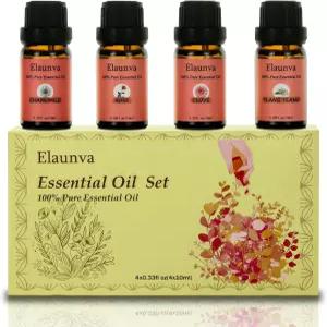 엘라운바 에센셜 오일 세트 100 퓨어 내추럴 4가지 향 정향/카모마일/로즈/일랑 발렌타인데이 GIF 및 홈