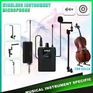 바이올린마이크 현악기 첼로용 더블 마이크 무선 바이올린 옷깃 픽업 악기 클립형 송신기 24G