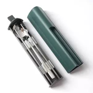 개인용수저 휴대용 수저세트 케이스 녹색 수저통 캠핑