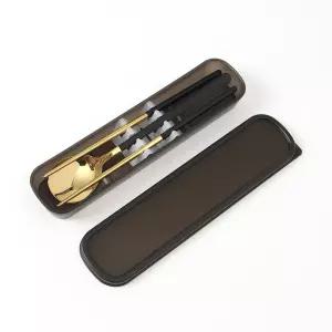 백패킹 도시락 캠핑 휴대용수저세트 블랙 수저셋트