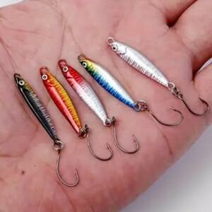 5개/세트 미니 VIB 루어 3.2cm/3g 메탈 캐스트 지그 스푼 페스카 피쉬 마이크로 시퀸 낚시 스포츠